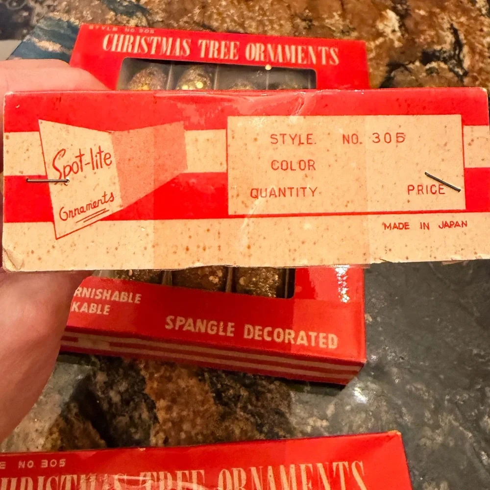 Vintage Christmas Ornaments from Spot-Lite Made in Japan 4 boxes